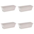 thumbnail image 1 of 4PCS Window Box Planter with Drainage Holes & Matching Saucers,17 Inch Plastic Rectangular Flower Pot for Vegetables Herbs Flower for Indoor Outdoor Garden Decor Patio Balcony Windowsill Deck Railing, 1 of 5
