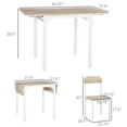 thumbnail image 3 of HOMCOM Foldable Dining Table Set for 2, Kitchen Table with 2 Chairs, 3 of 10