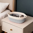 thumbnail image 3 of Cagogo under $5 4Pcs Woven Storage Basket, Woven Storage Basket with Handles, Fabric Rope Organizer Basket, Home Storage Solution, Gift Basket with Ribbon, Shelf Organizer, Wardrobe Storage Bin, 3 of 9