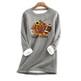 thumbnail image 1 of T-shirts pour Femmes Mode Décontractée Manches Longues Col Rond Blouses & Chemises Chandail en Molleton pour Femmes en Liquidation, 1 of 3