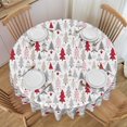 thumbnail image 1 of Round Tablecloth Christmas Pine Tree White Winter 60 Inch Table Cover for Dining Polyester Cloth with Scalloped Edges Stain Resistance Kitchen Picnic Party Restaurant Decoration, 1 of 1
