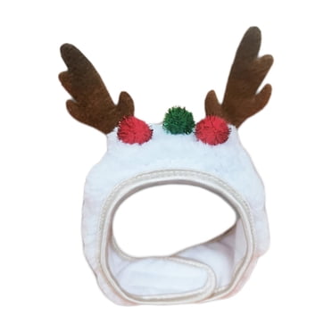 YIMWNYI Christmas Chapeau de Costume pour Chien, Coiffe pour Animal Ajustable, Accessoire de Fête des Fêtes, Tenue Chaude en Velours pour Chiot, Convient aux Petits et Moyens Chiens Chats, Déguisement Festif pour Chien