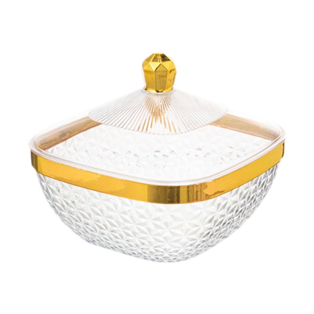 jifeng Countertop Fruit Bowl with Lid Fruit Basket for Kitchen Counter Fruit Snacks Square M