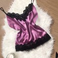 thumbnail image 5 of LSLJS Ensemble Deux Pièces pour Femmes en Dentelle Satinée, Camisole à Bretelles, Hauts, Shorts, Pyjama, Ensembles de Lingerie, 5 of 5