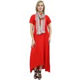 thumbnail image 1 of Bimba Robe Bohème Maxi d'Été pour Femme à Ourlet Asymétrique Rouge avec Poches et Foulard-18, 1 of 9