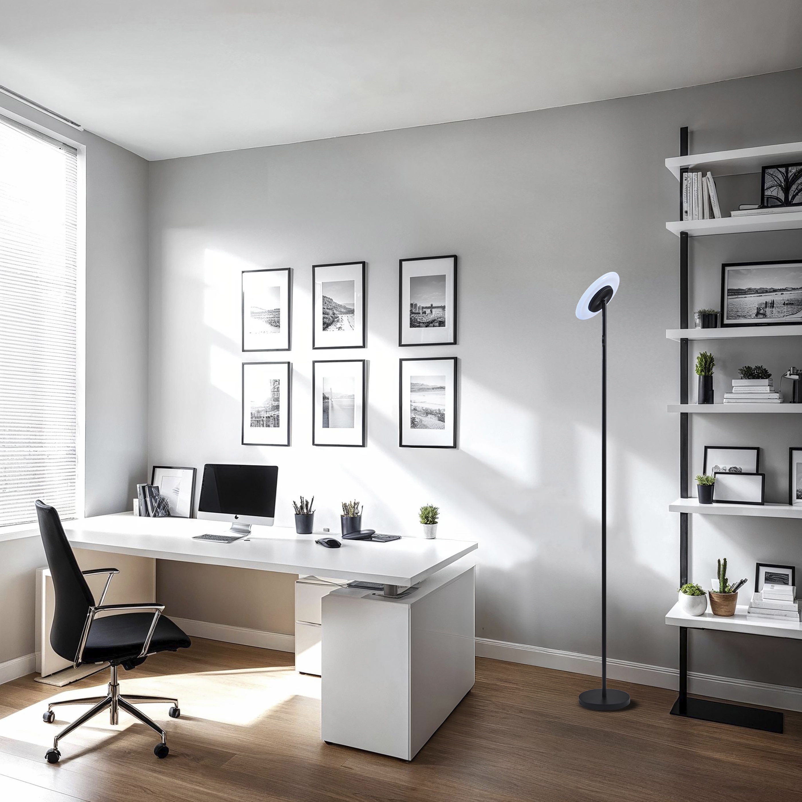 Lampadaire Mainstays RGB noir, 6 couleurs automatiques, design moderne, neuf