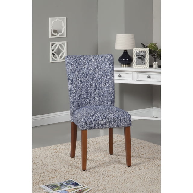 HomePop Parsons Classic Upholstered Accent Dining Chair, Navy (Set of 2)