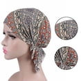 thumbnail image 4 of Chemo Chapeau Impression Foulard Femmes Coton Musulman Turban Stretch Cheveux Perte Liée Baotou Chapeaux, 4 of 7