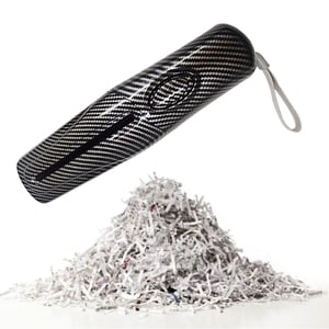 USB Paper Shredder, Steel Blade Small Paper Shredder Space Saving Carbon Fiber Color  for Home