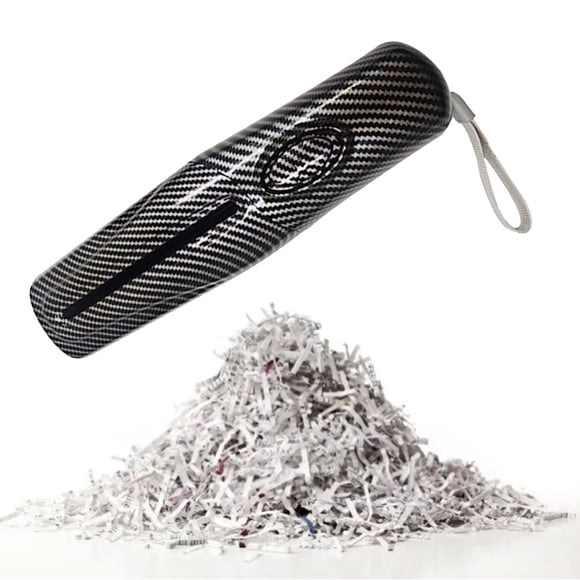 USB Paper Shredder, Steel Blade Small Paper Shredder Space Saving Carbon Fiber Color for Home
