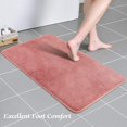 thumbnail image 2 of Memory Foam Bath Mat, Non Slip Absorbent Bath Rug Super Cozy Plush Bathroom Rug Carpet Machine Wash Shower Bath Rug 19.7"X31.5"(50X80Cm), Pink, 2 of 8