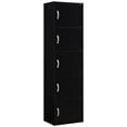 thumbnail image 1 of Hodedah 5 Shelf 5 Door Multi-Purpose Wooden Bookcase in Black Finish, 1 of 5