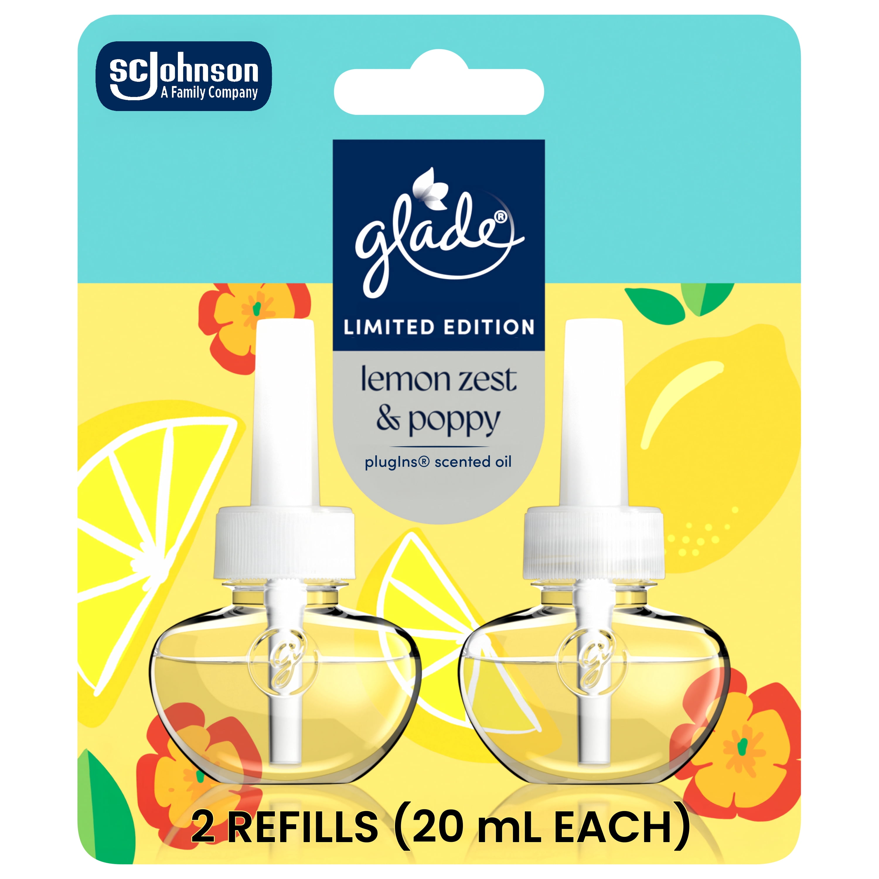 Glade Branchées® Huile parfumée Recharge, Zeste de citron et pavot