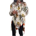 thumbnail image 1 of Birdeem Chemise Ajustée Ample pour Femme, Courte, devant, Dos Long, à Lacets, Manches Longues, Col en V, Haut/chemise, 1 of 5