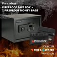 thumbnail image 3 of Voncabay Steel Money Safe Box for Home with Fireproof Money Bag for Cash Safe, Security Safe Box for Money Safe with Keys, 0.8 Cubic Feet Lock Box Fireproof Safe with Keypad Lock, 3 of 6