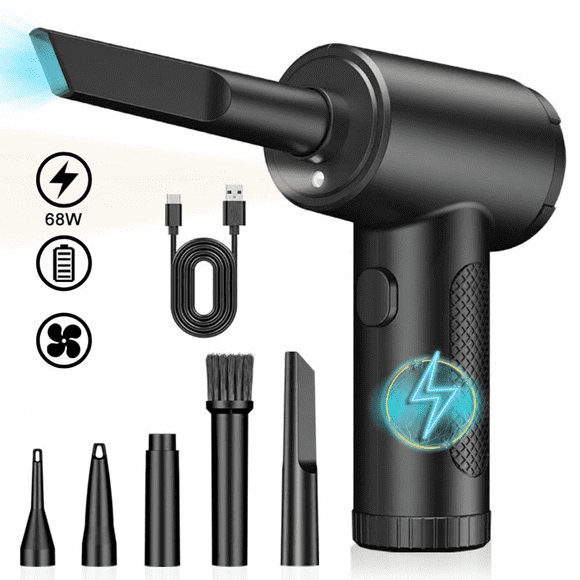 Compressed Air Duster, 130000RPM Electric Cordless Air Duster Keyboard Cleaner for Cleaning, 3 Speeds, 7500mAh Rechargeable, Dust Blower Replaces Compressed Air Cans