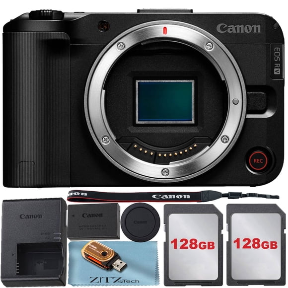 Canon EOS R50 V Mirrorless Camera + 2 Pack 128GB Memory Card + ZeeTech Accessory Bundle