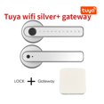 thumbnail image 2 of Door Lock, Tuya Smart Lock Fingerprint Password Bedroom Wooden Door Lock Office Home Ball Lock Handle Smart Lock ,Easy to Install, 2 of 8