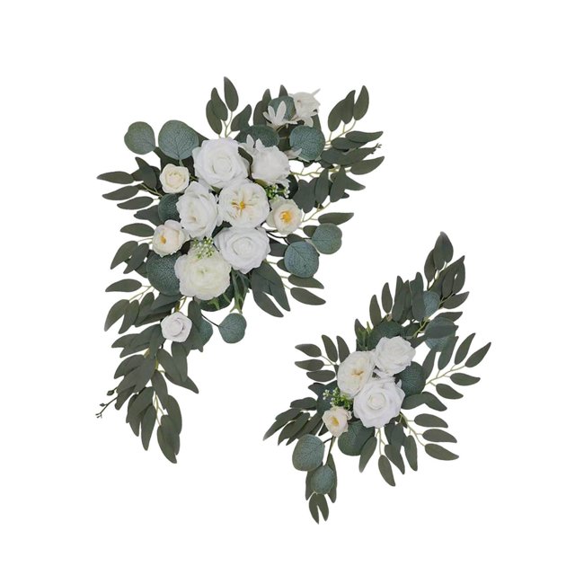 Xingzhi 2x Wedding Arch Flowers Sunflowers Decor Rustic for Backdrop Door Party white