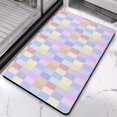 thumbnail image 2 of Checkered Bathroom Runner Rug - 20x32 in, Non-Slip, Water-Absorbent Long Bath Mat, Soft Microfiber, Machine Washable., 2 of 5
