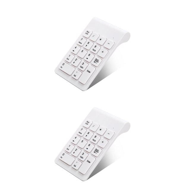 braveheart USB Wireless 18 Keys Keyboard Professional Number Keyboards Battery Powered for Laptop Accounting Computer Desktop White 2Set
