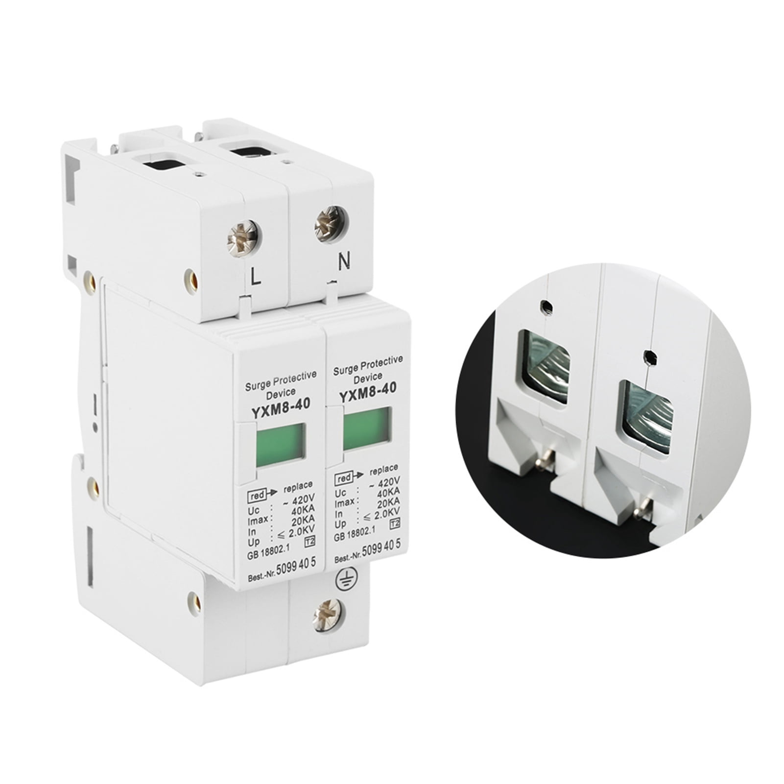 House Surge Protector, House Surge Protector, House Surge Protective Arrester 2P 220V 40KA Device Low Voltage Arrester Device UP, Surge Protectors
