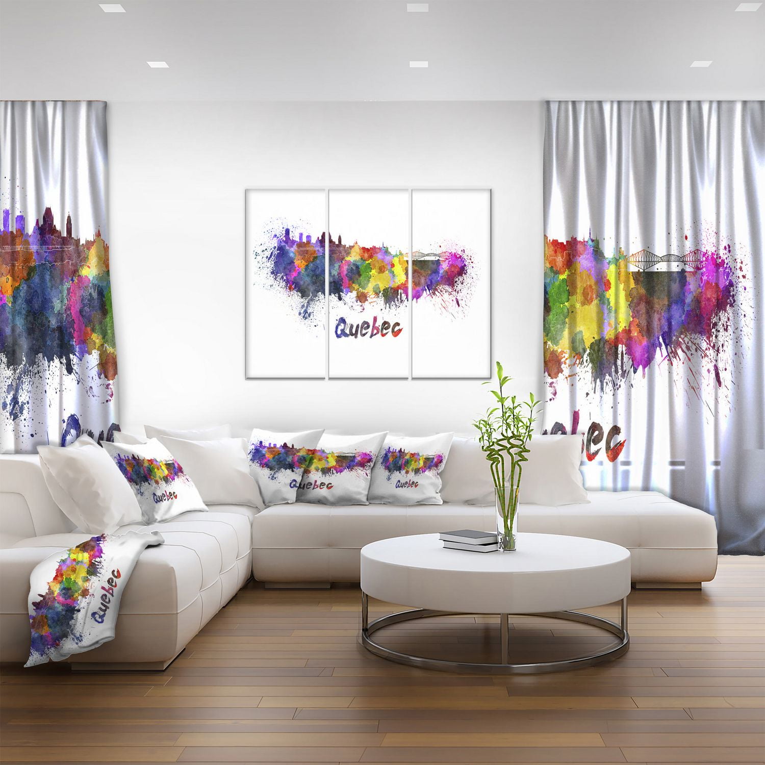 Design Art La Ligne D'Horizon De Quebec Art Sur Toile