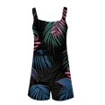 thumbnail image 4 of IROINID Femmes Print Shorts Combinaisons, Femmes Été Confortable Occasionnel Bretelles Impression Shorts Poche Shorts de Combinaison Rouge XXL, 4 of 5