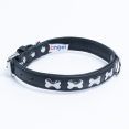 thumbnail image 2 of ROTTERDAM BONES Leather Dog Collar Single- Row Bones, 2 of 3