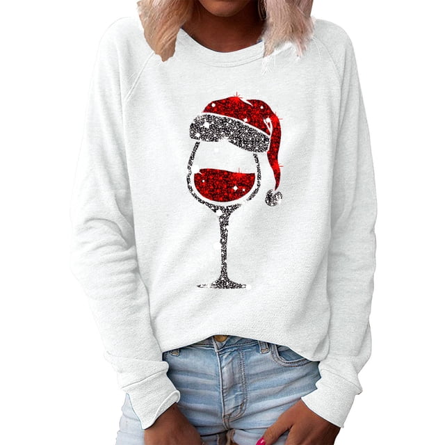 2025 Haut O Imprimé Chandail Femmes Cold Gear Manches Longues Blouse Décontractée Col Long Chemise Femme Noël Manche Chemisiers à Manches Courtes pour Femmes