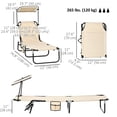 thumbnail image 3 of Outsunny 2 Piece Folding Chaise Lounges with Adjustable Backrest, Tan, 3 of 10