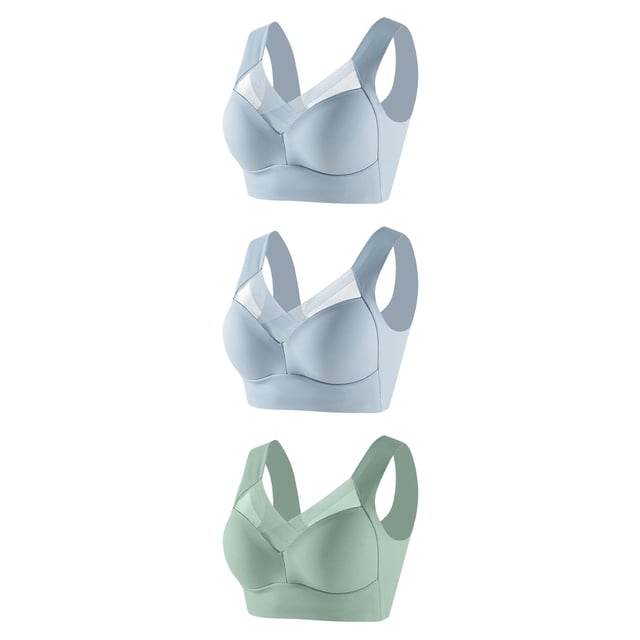 Timegard Womens Plus Size Bras No Underwire Full Coverage Mesh Breathable Comfort Everyday Bralette