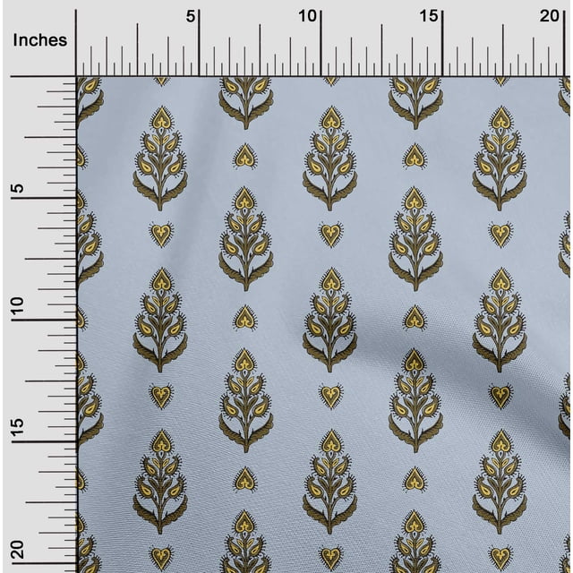 oneOone Tissu Polyester Lycra Feuilles & Paisley Bloc Décor Tissu Imprimé BTY 56 Pouces de Large