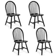thumbnail image 1 of Costway Set of 4 Vintage Windsor Dining Side Chair Wood Spindleback Kitchen Room Black, 1 of 10