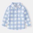thumbnail image 2 of vdgthytj Toddler Boys Girls Plaid Button down Shirts Kids Collared Long Sleeve Uniform Dress Shirt Tops Spring Fall Clothes, 2 of 7