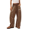 thumbnail image 1 of Pcksrro Sweatpants for Women With Pockets High Waisted Casual Drawstring Pants Baggy Wide Leg Trouser, 1 of 9