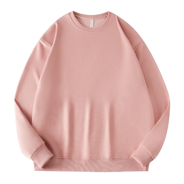 Ketyyh-chn99 Chandail à Col Rond pour Homme à Manches Longues Décontracté Chaud en Molleton Chandail à Col Rond pour Homme à Manches Longues Décontracté Chaud en Laine Chandail Rose, TG