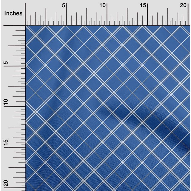oneOone Cotton Poplin Fabric Check & Geometric Printed Fabric 1 Yard 42 Inch Wide