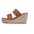 thumbnail image 4 of hopeusnice Liquidation Sandales Compensées pour Femmes Été Bout Ouvert Bride à Boucle Plateforme Espadrilles Mules Chaussures Talons Compensés à Enfiler Sandales de Plage d'Été Brun 40, 4 of 9