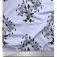 thumbnail image 1 of Soimoi Poly Georgette Fabric Leaves & Floral Block Print Fabric by the Yard 42 Inch Wide, 1 of 3