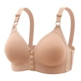 thumbnail image 1 of Lenpel Women's Plus Size Front Closure Bras Seamless Wireless Full Coverage Push up Bras Comfortable Everyday Bralettes(Khaki,4X-Large), 1 of 2