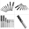 thumbnail image 2 of 4 Flutes End Mill Set, High-Speed Cutting Carbide End Mill, High Toughness For Carpentry Construction Project For Drill Machining Tool, 2 of 8
