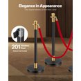 thumbnail image 2 of VEVOR 6 Pcs Stanchion Post with 4 Red Velvet Ropes & Sand Injection Hollow Base, 2 of 9