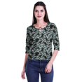 thumbnail image 4 of Moomaya Printed Keyhole Neck Ring Top Casual 3/4th Sleeve Tees Tank Tunic Top, 4 of 5