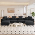 thumbnail image 1 of The Magic Home Canapé Sectionnel Modulaire Convertible en Velours Côtelé en Forme de U à 4 Places, Noir, 1 of 10
