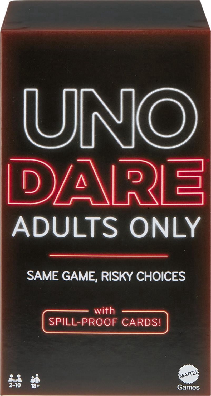 UNO Dare Adults Only Card Game, 2-10 Players, Waterproof Cards and Dice for Adult Game Night - Walmart Exclusive