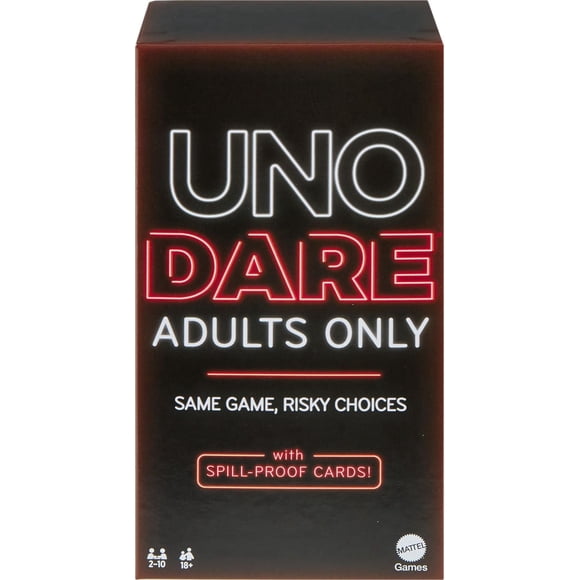 UNO Dare Adults Only Card Game, 2-10 Players, Waterproof Cards and Dice for Adult Game Night - Walmart Exclusive