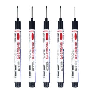 5PCS Stylos de marquage à trous profonds de la tête longue 20mm Marqueurs d'encre de menuiserie Marqueurs de construction à long nez Marqueurs des outils Marqueurs à encre de Menuisier Stylo de marquage des métaux 8ml