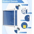 thumbnail image 3 of Fabric Bulletin Board Enclosed Wall-Mounted Display Case for Office Classroom Home x(xA), 3 of 9