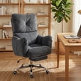 thumbnail image 2 of HOMCOM Office Chair with Foot Rest, Reclining Computer Chair, Dark Grey, 2 of 10